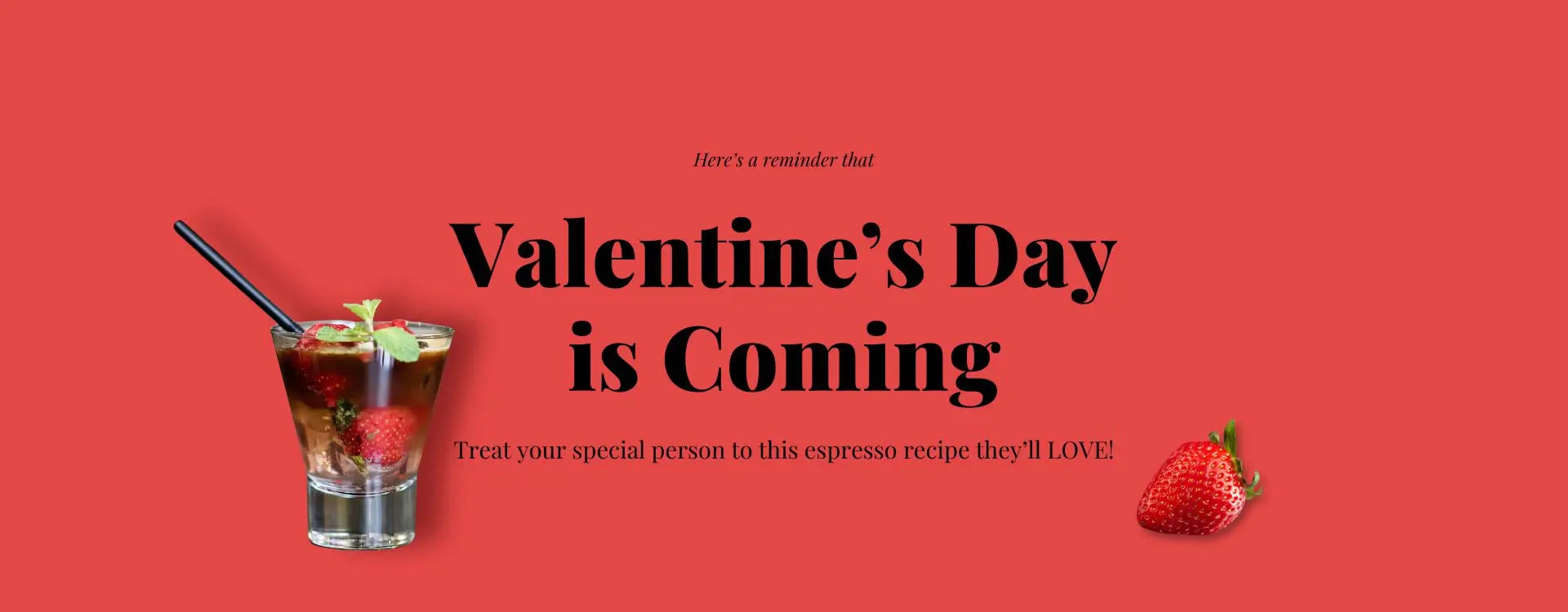 Coffee Recipe for Valentine's Day - Chocolate and Strawberry Iced Espresso